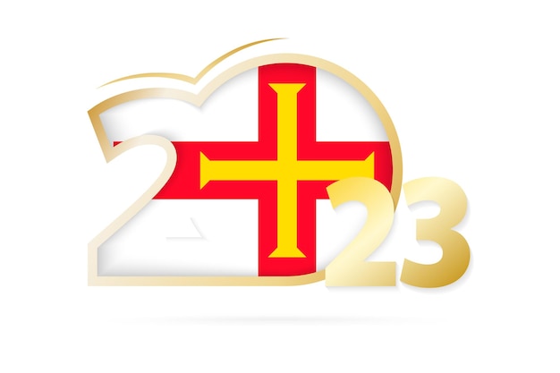 Year 2023 with Guernsey Flag pattern