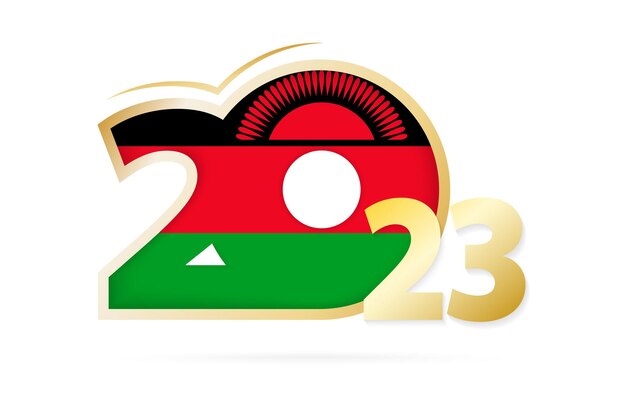 Year 2023 with Malawi Flag pattern