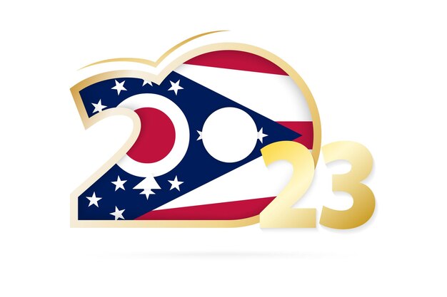 Year 2023 with ohio flag pattern