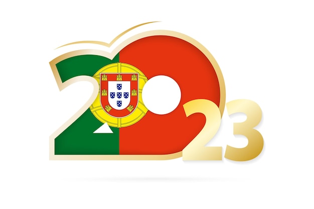 Year 2023 with Portugal Flag pattern