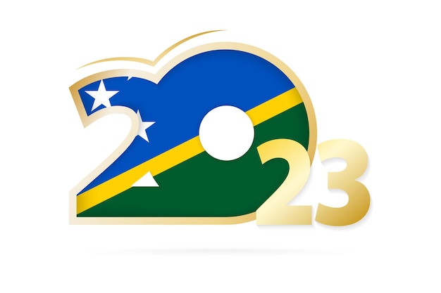 Year 2023 with Solomon Islands Flag pattern