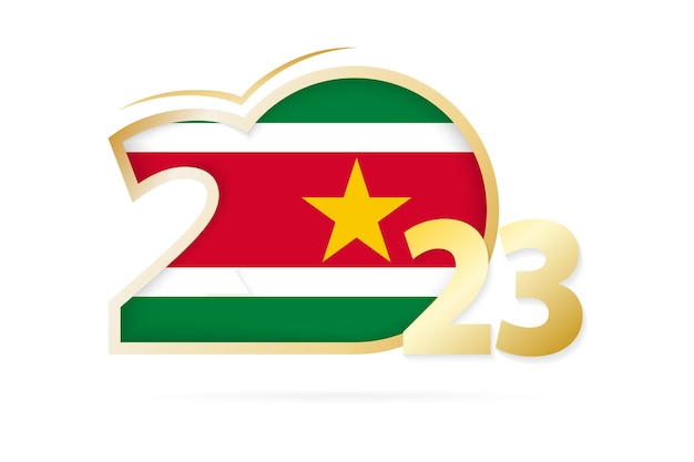 Year 2023 with Suriname Flag pattern