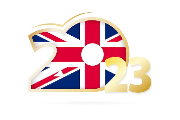 Year 2023 with united kingdom flag pattern