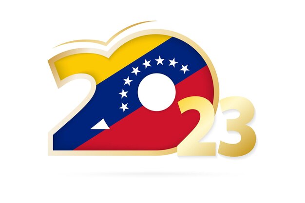 Year 2023 with venezuela flag pattern