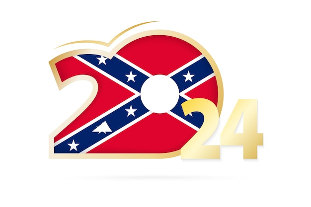 Year 2024 with Confederate Flag pattern