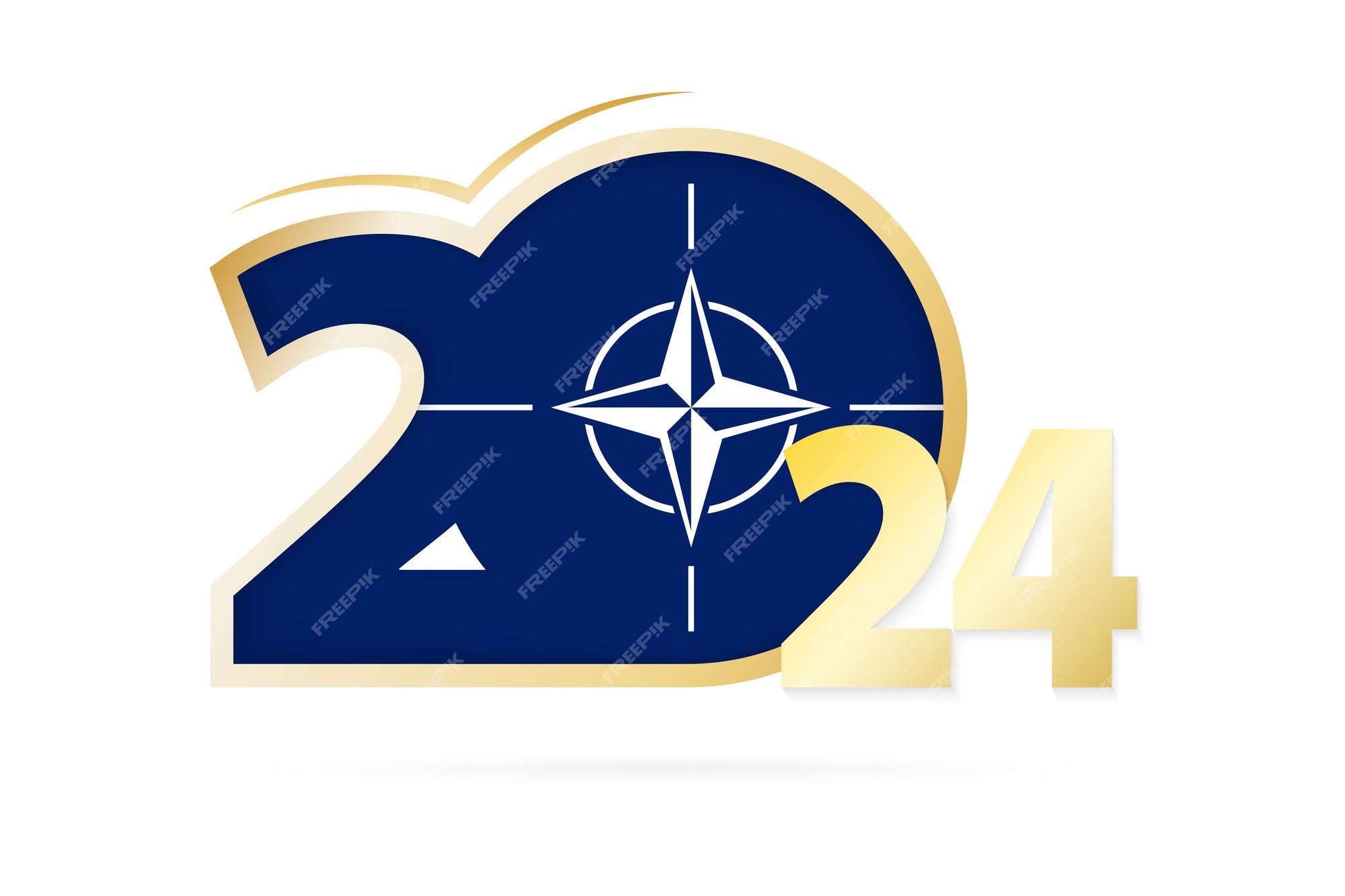 Premium Vector Year 2024 with nato flag pattern