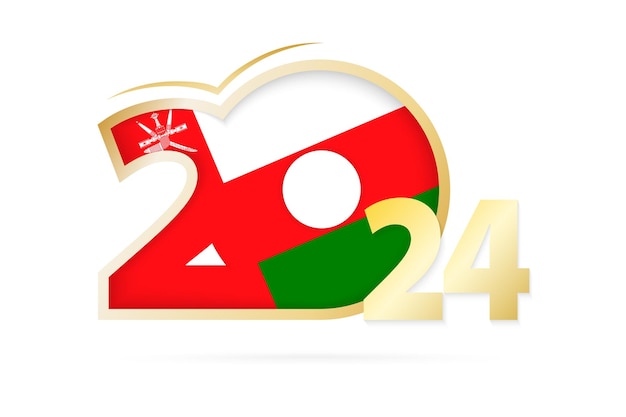 Year 2024 with Oman Flag pattern