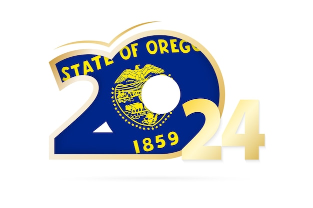 Year 2024 with Oregon Flag pattern
