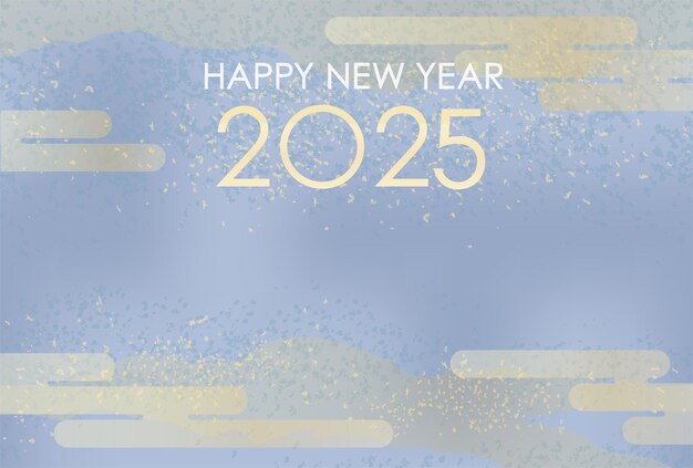 Vector the year 2025 vector new years card with text space decorated with japanese vintage pattern