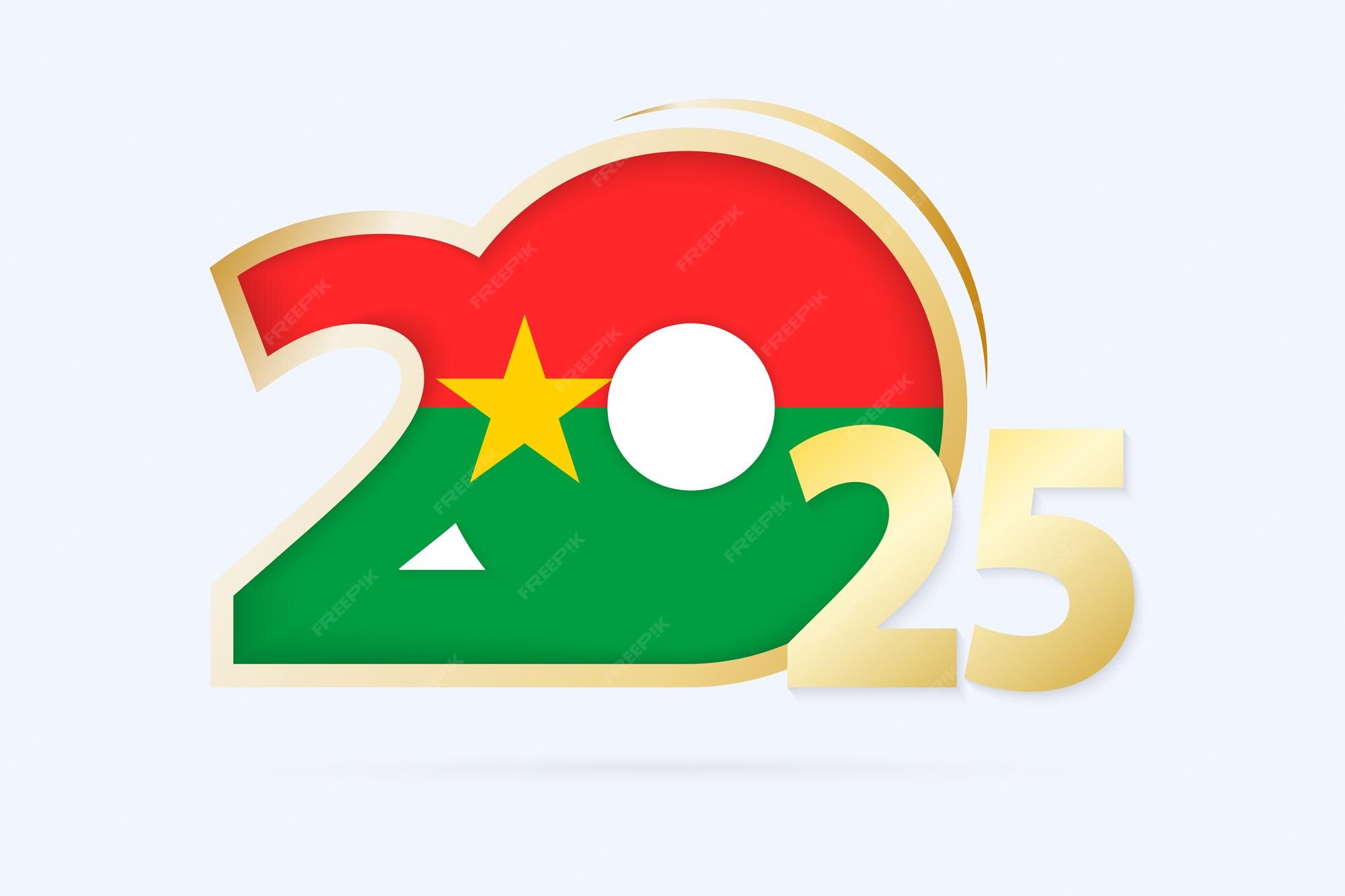Premium Vector | Year 2025 with Burkina Faso Flag pattern