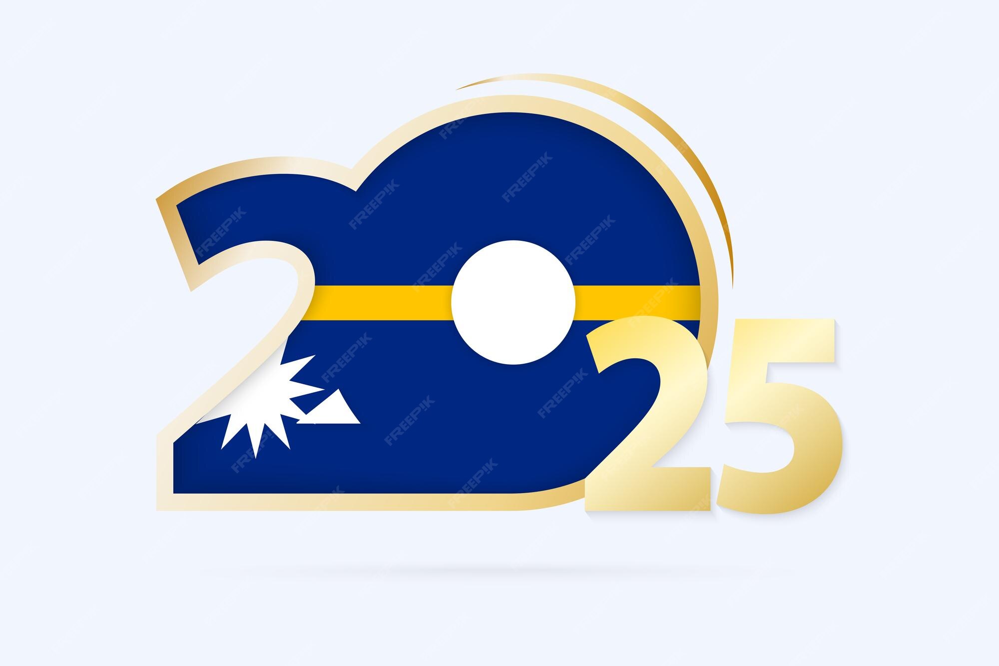 Year 2025 with Nauru Flag pattern | Premium AI-generated vector
