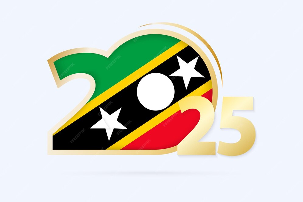 Premium Vector | Year 2025 with Saint Kitts and Nevis Flag pattern