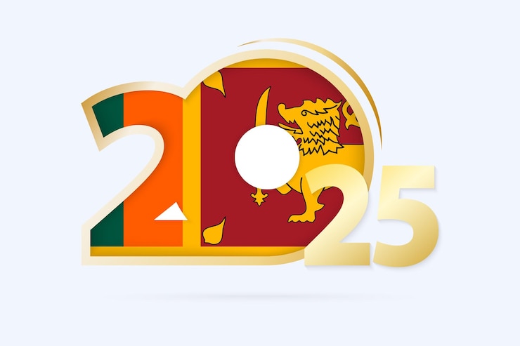 Premium Vector | Year 2025 with Sri Lanka Flag pattern