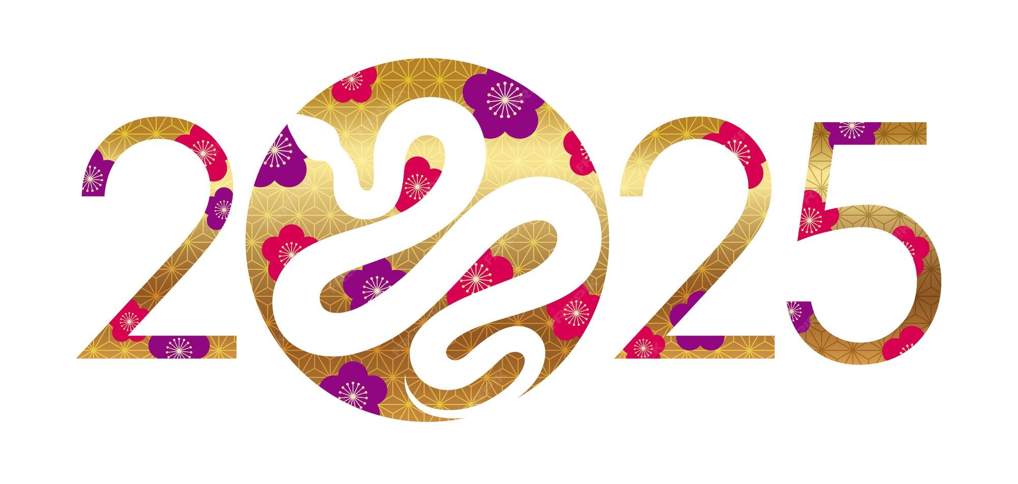 Premium Vector The Year 2025 Year Of The Snake New Year Greeting Symbol Decorated With