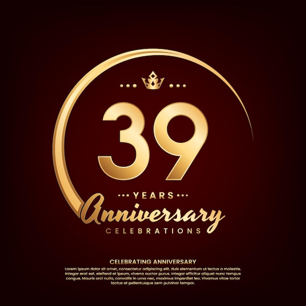 39 year anniversary celebration template design