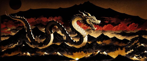 Vettore anno del drago capodanno cinese 2024