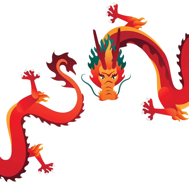 Year of the Dragon Splendor Vector Art Showcase for Lunar