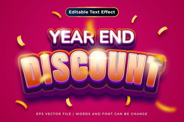 Year end discount editable text effect template