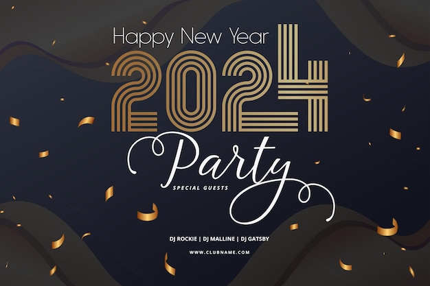 Year end party backdrop template dynamic curves confetti