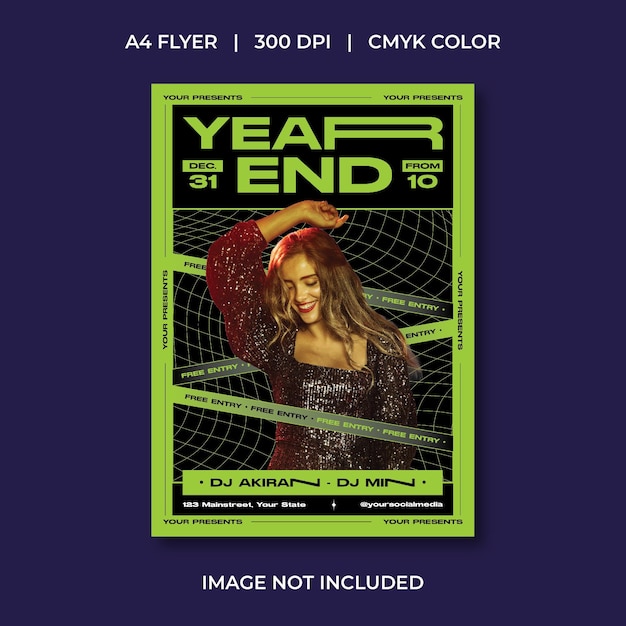 Vector year end party flyer