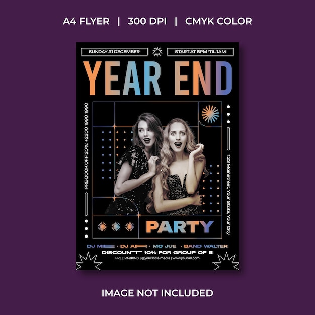 Vector year end party flyer