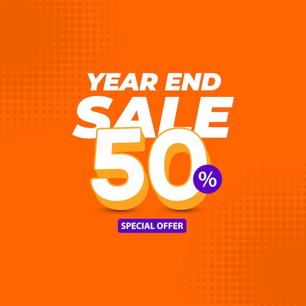 Vector year end sale 50% off special offer vector template design illustration