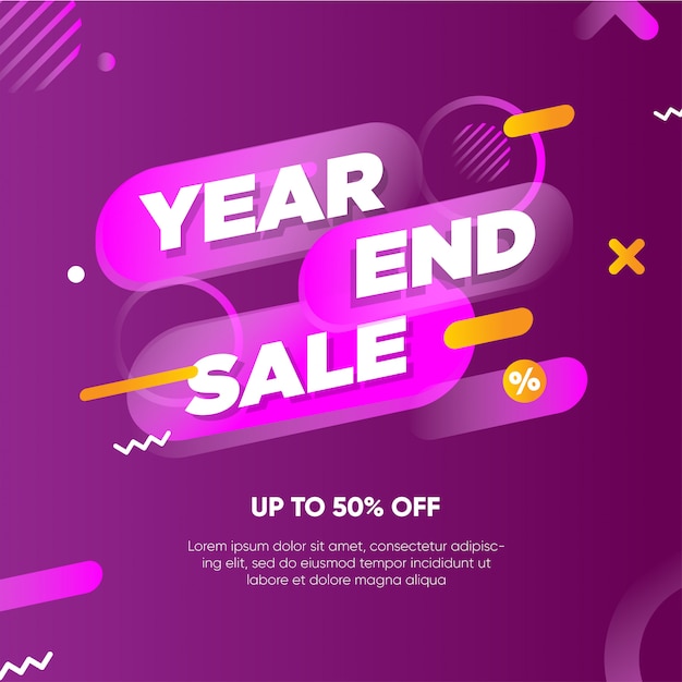 Year end sale banner template