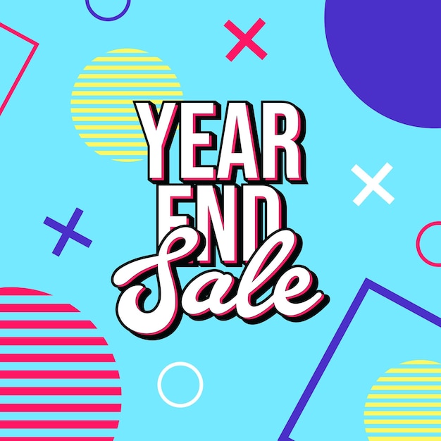 Year End Sale Design Vector Text Effect
