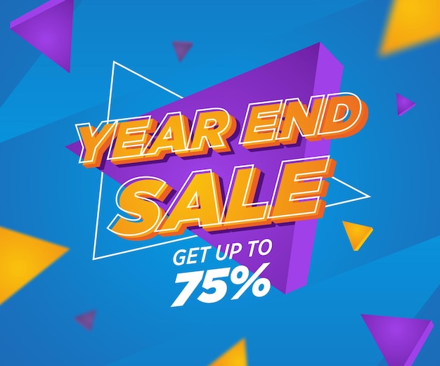 Vector year end sale post feed promotion design vector template