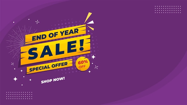 Year End Shopping Day Sale Banner Template with Copy Space