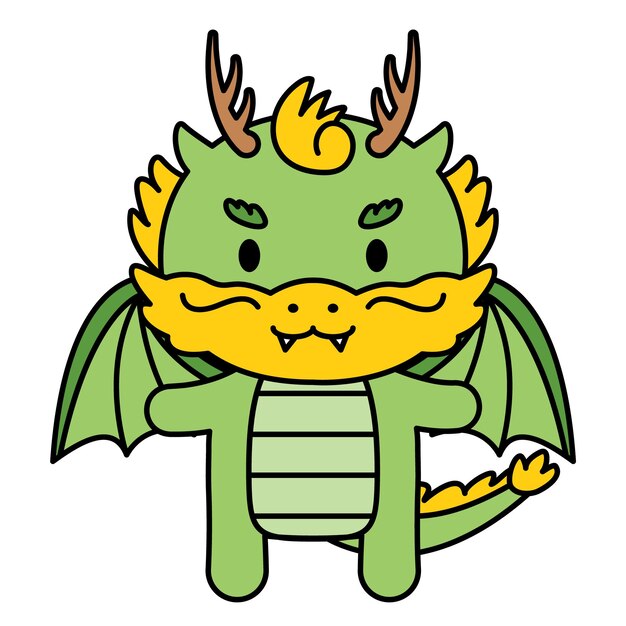 Вектор Иллюстрация персонажа года голубого дракона