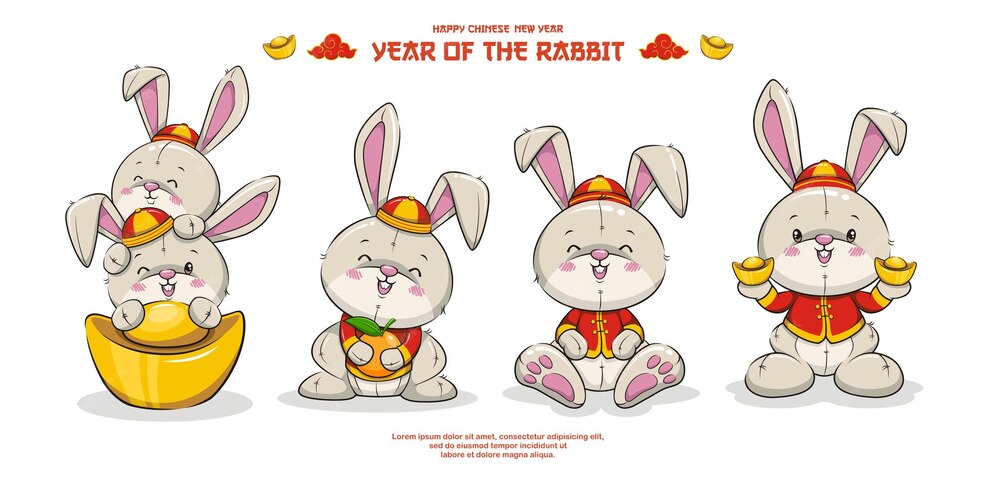 Premium Vector | Year of the rabbit. happy chinese new year 2023 banner