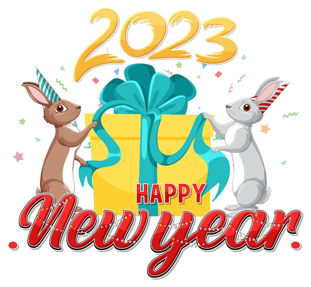 Vector year of the rabbit happy new year banner