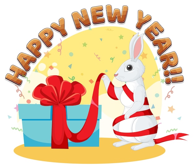 Premium Vector Year of the rabbit happy new year banner