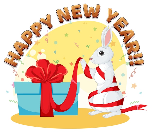 Vector year of the rabbit happy new year banner