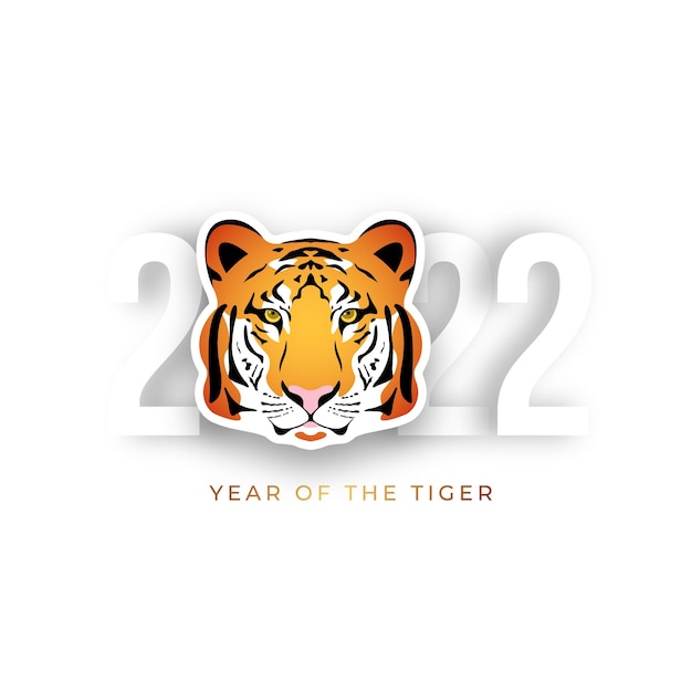 Vector year of tiger 2022 festive composition in form of numbers 2022 and tiger