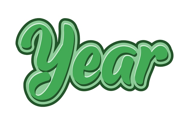 Year Vector lettering Handwritten text calligraphy