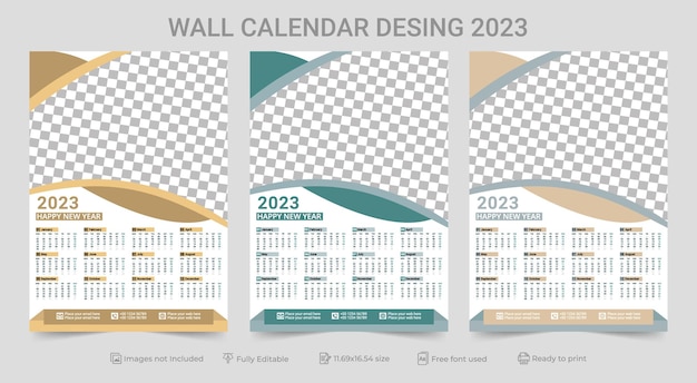 Vector yearly calendar 2023 template