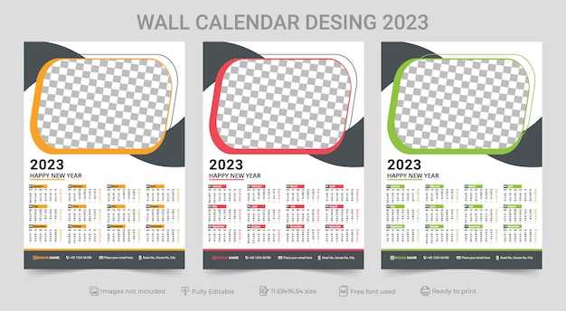 Шаблон годового календаря 2023