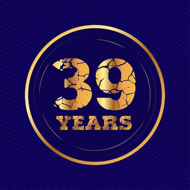 Vector 39 years anniversary celebration number vector template design illustration