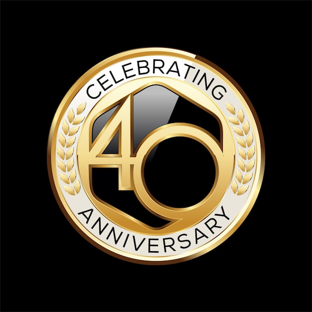 Years anniversary emblem isolated on black