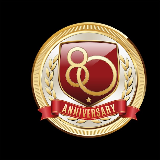 Years anniversary emblem isolated on black