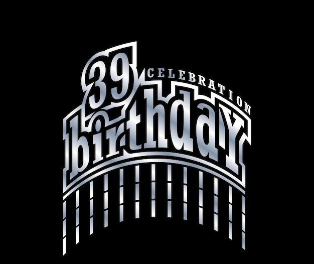 39 세 생일 축제 또는 조직 파티 인사 로고 디자인