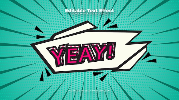 Yeay green editable text effect