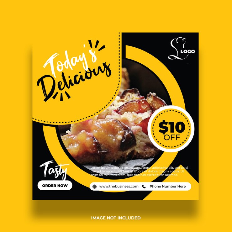 Yello look Colorful Restaurant Food Menu Social Media Post And Love