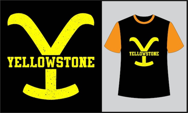 Yellostone typografie illustratie vector t-shirt ontwerp