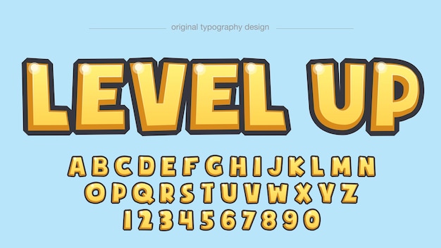 Yellow 3D Cartoon Typography