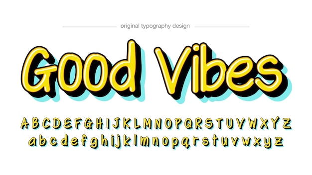 Yellow 3D Cursive Isolated Letters