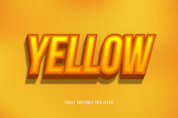 Vector yellow 3d editable text effect