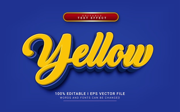 Vector yellow 3d style text effect